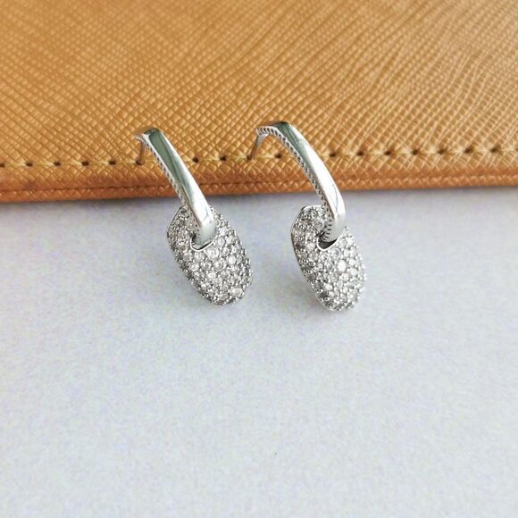 Kendra Scott - Bailey White CZ Silver Pave Earrings - Picture 3 of 4